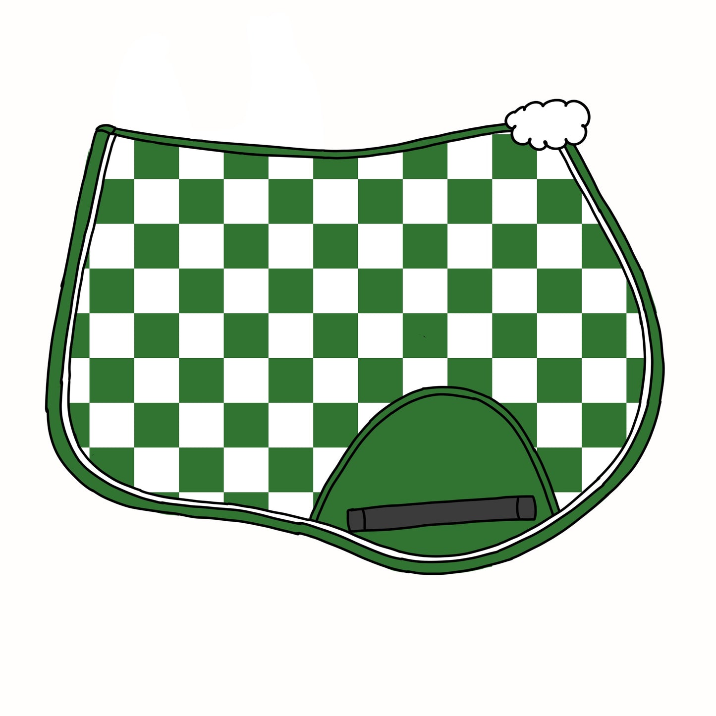 PRE ORDER Dark green checker saddle pad jump/dressage