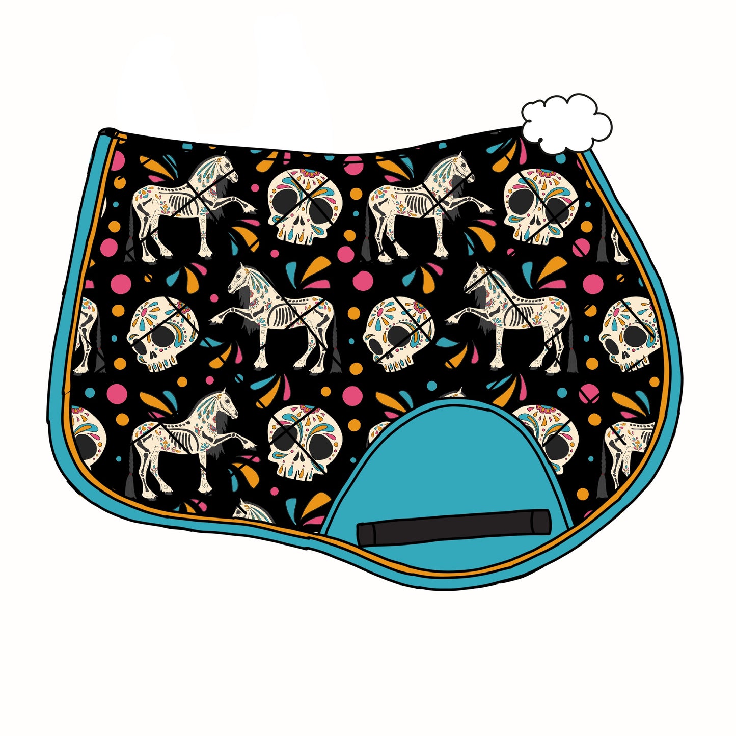 PREORDER sugar skull saddle pad