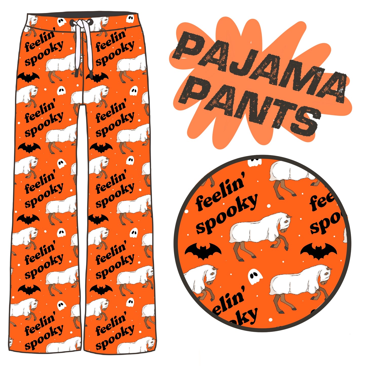 PREORDER orange feelin spooky pj pants