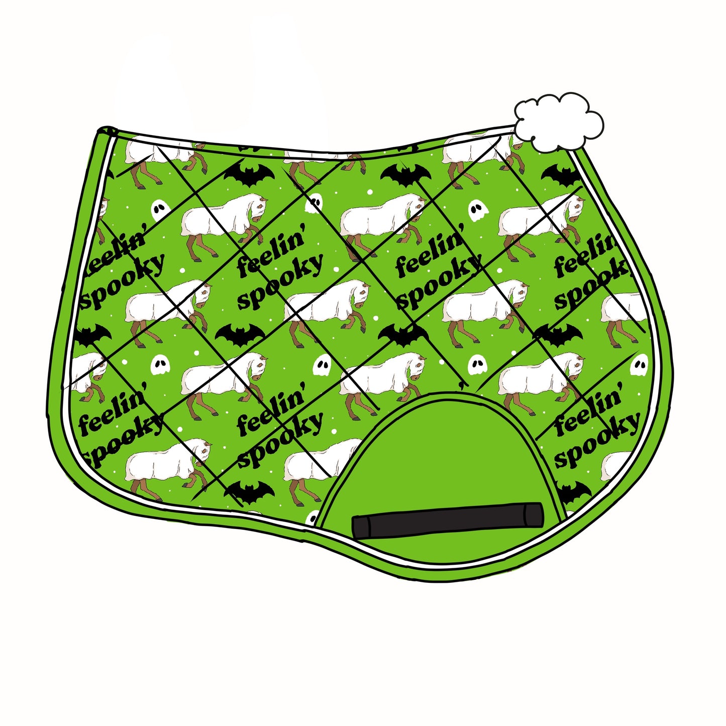 PREORDER green feelin spooky saddle pad