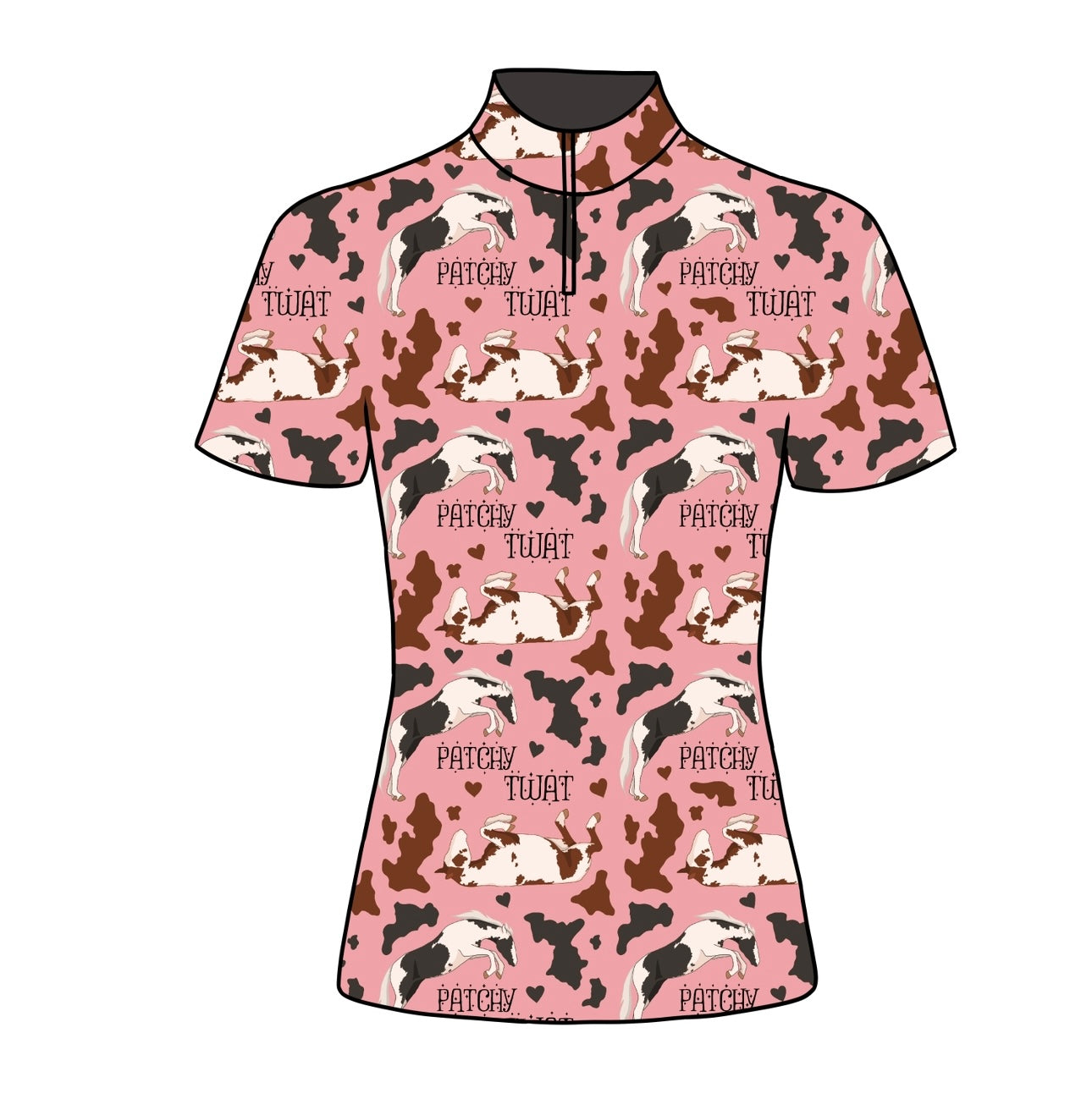 PREORDER Patchy twat short sleeve quarter zip
