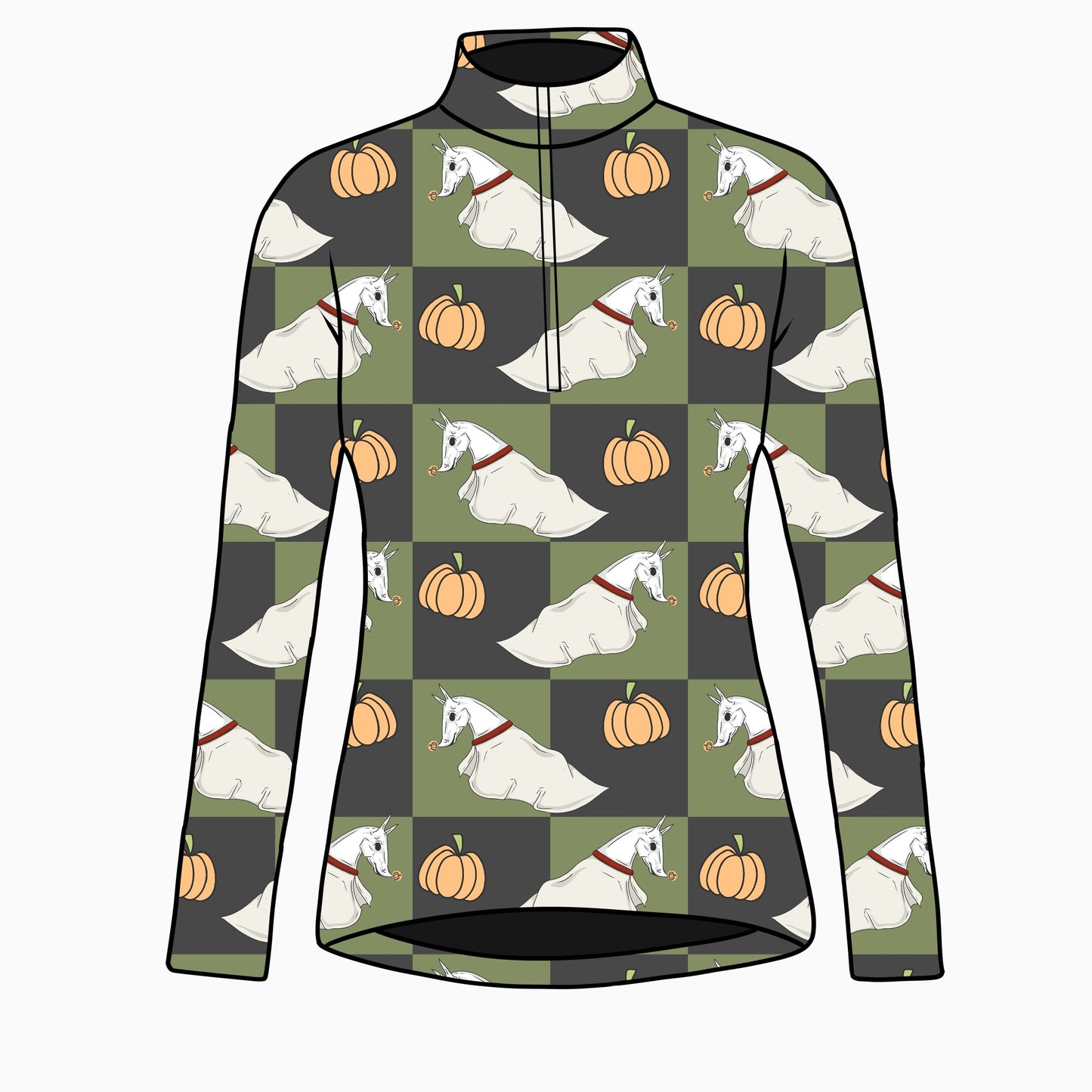 PREORDER checker ghost long sleeve quarter zip
