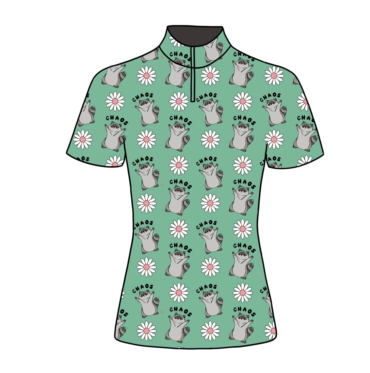 PREORDER Green chaos short sleeve quarter zip