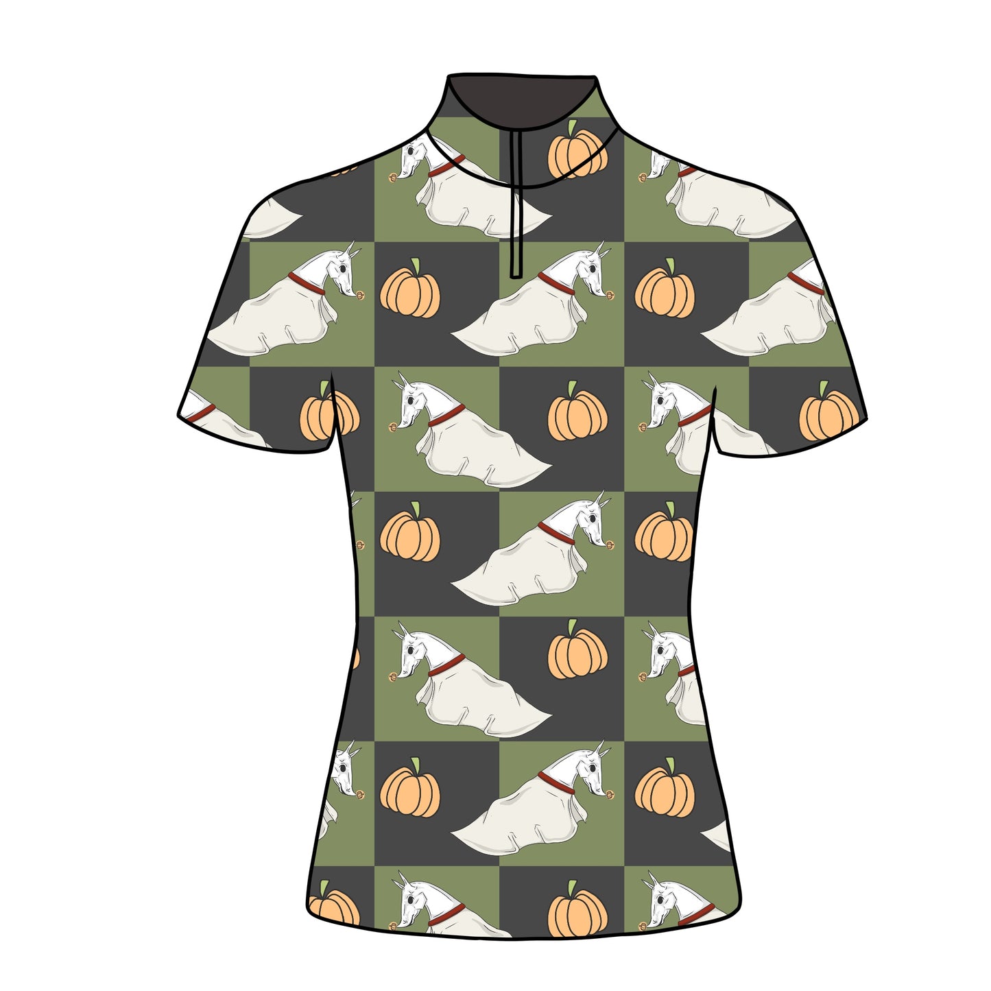 PREORDER checker ghost short sleeve quarter zip