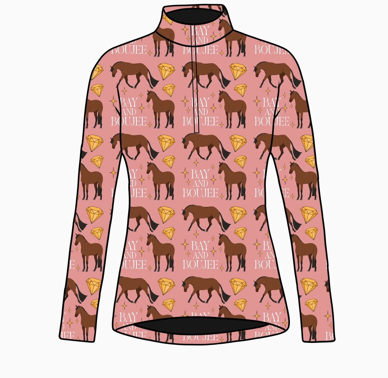 PREORDER bay and boujee pink long sleeve quarter zip