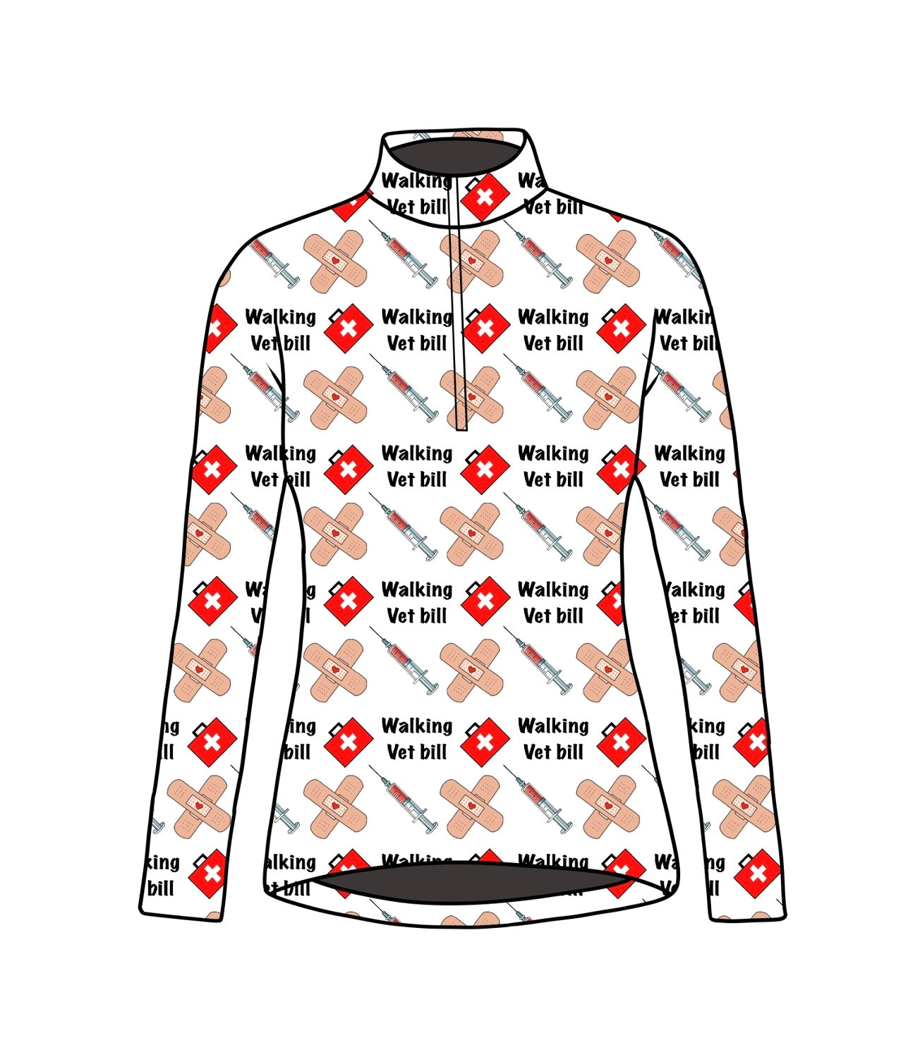 PREORDER walking vet bill long sleeve quarter zip