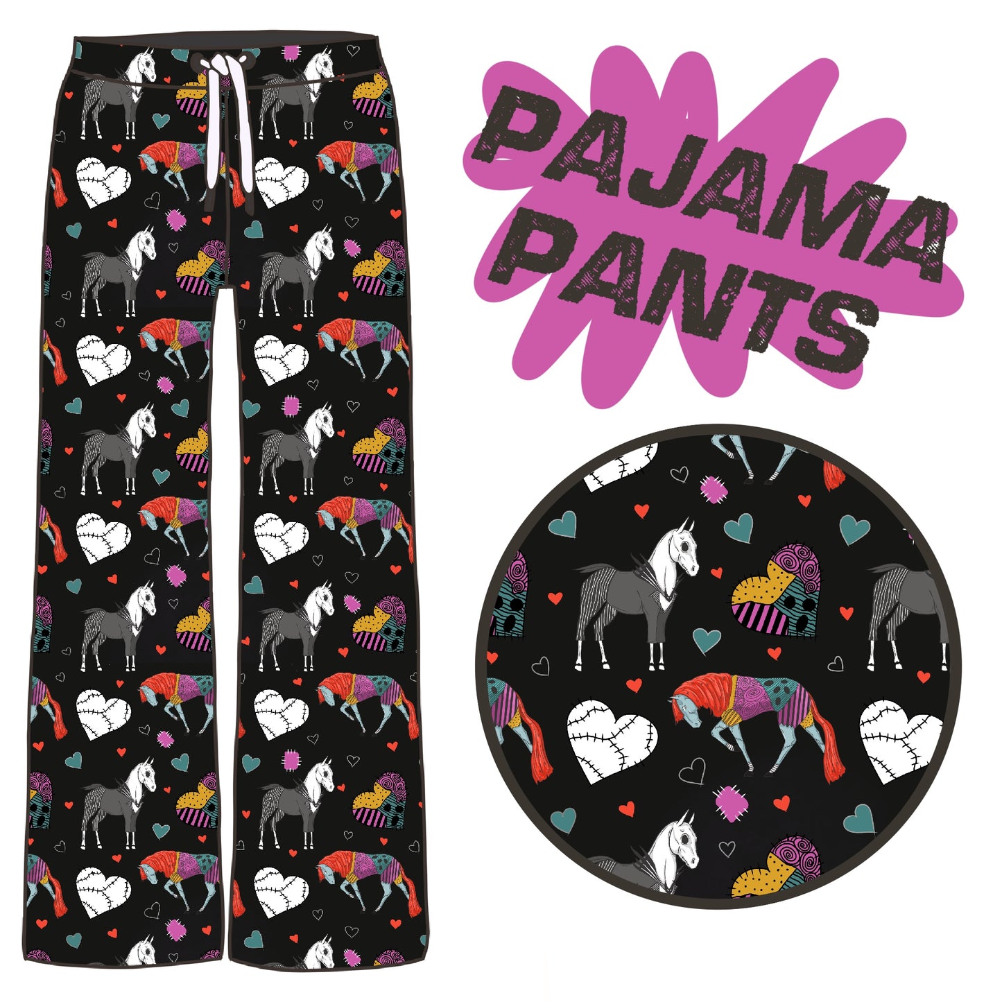 PREORDER Halloween horses pj pants