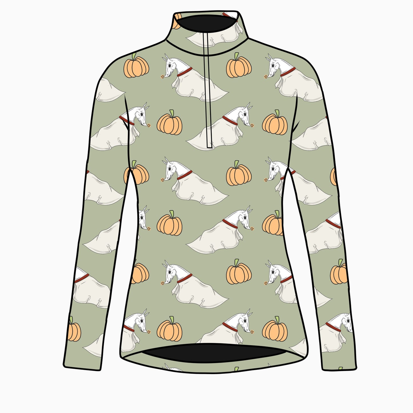 PREORDER ghost and pumpkins long sleeve quarter zip
