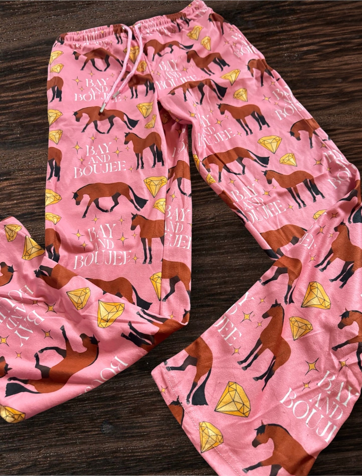 Bay and boujee pink pj pants