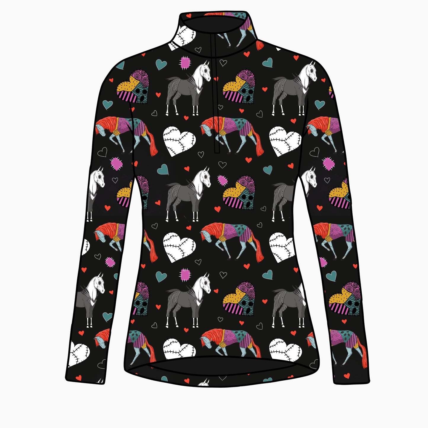 PREORDER Halloween horses long sleeve quarter zip