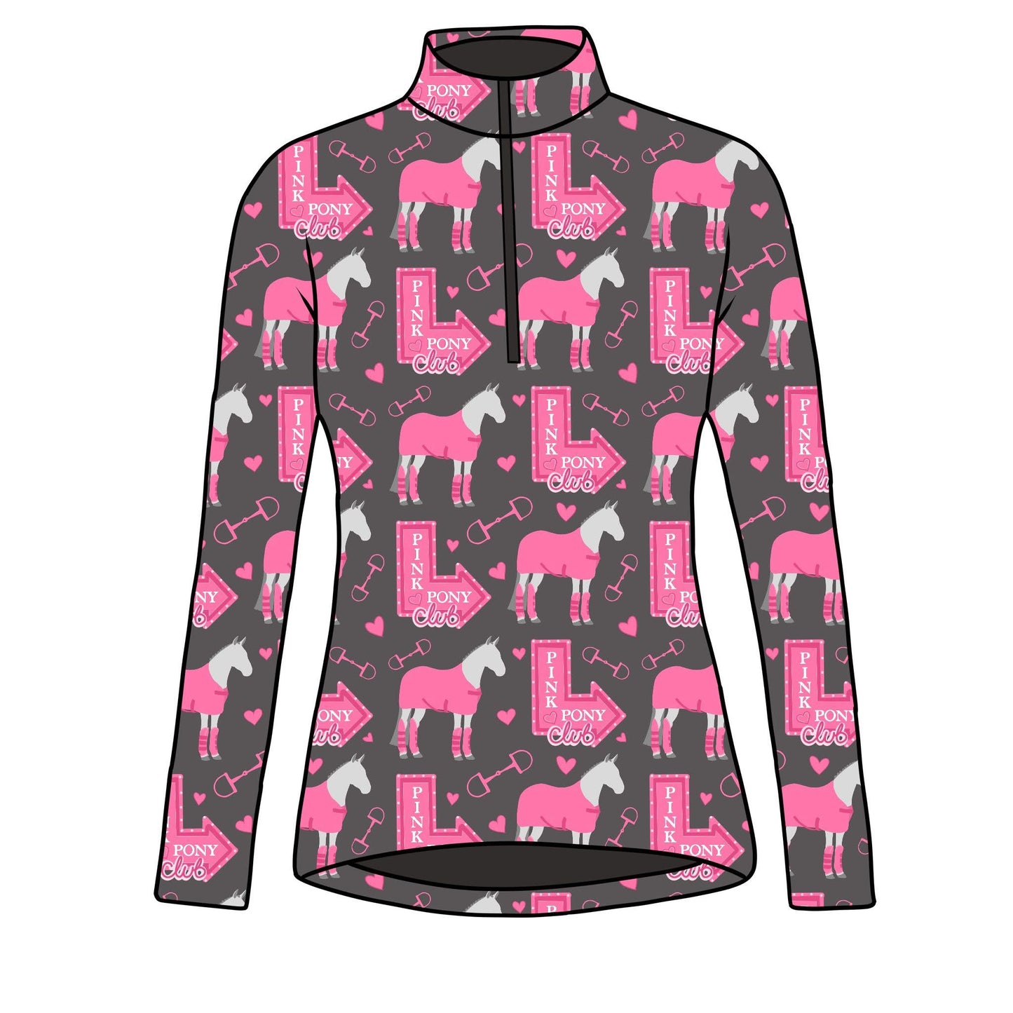 PREORDER Pink pony club long sleeve quarter zip