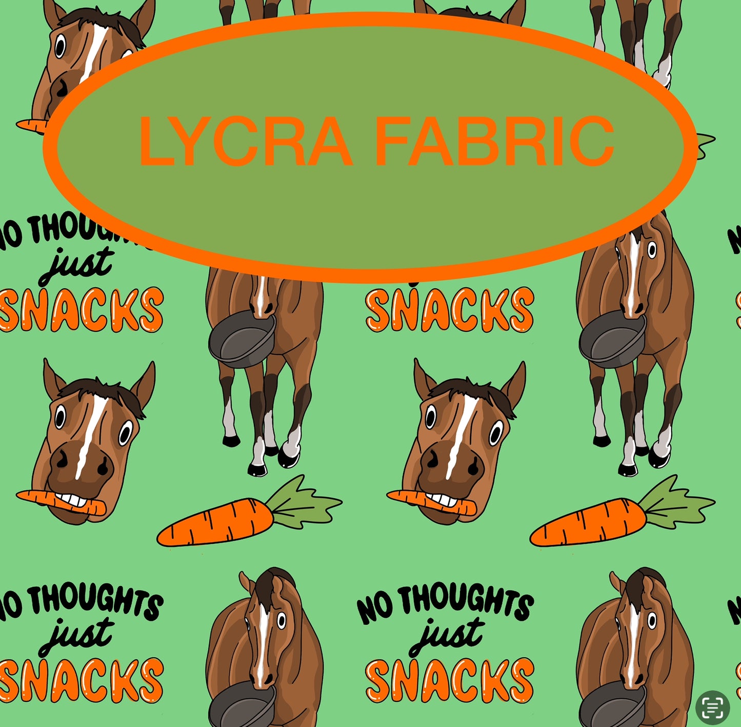 PREORDER just snacks Lycra (4 way stretch) fabric 1 yard PRECUT
