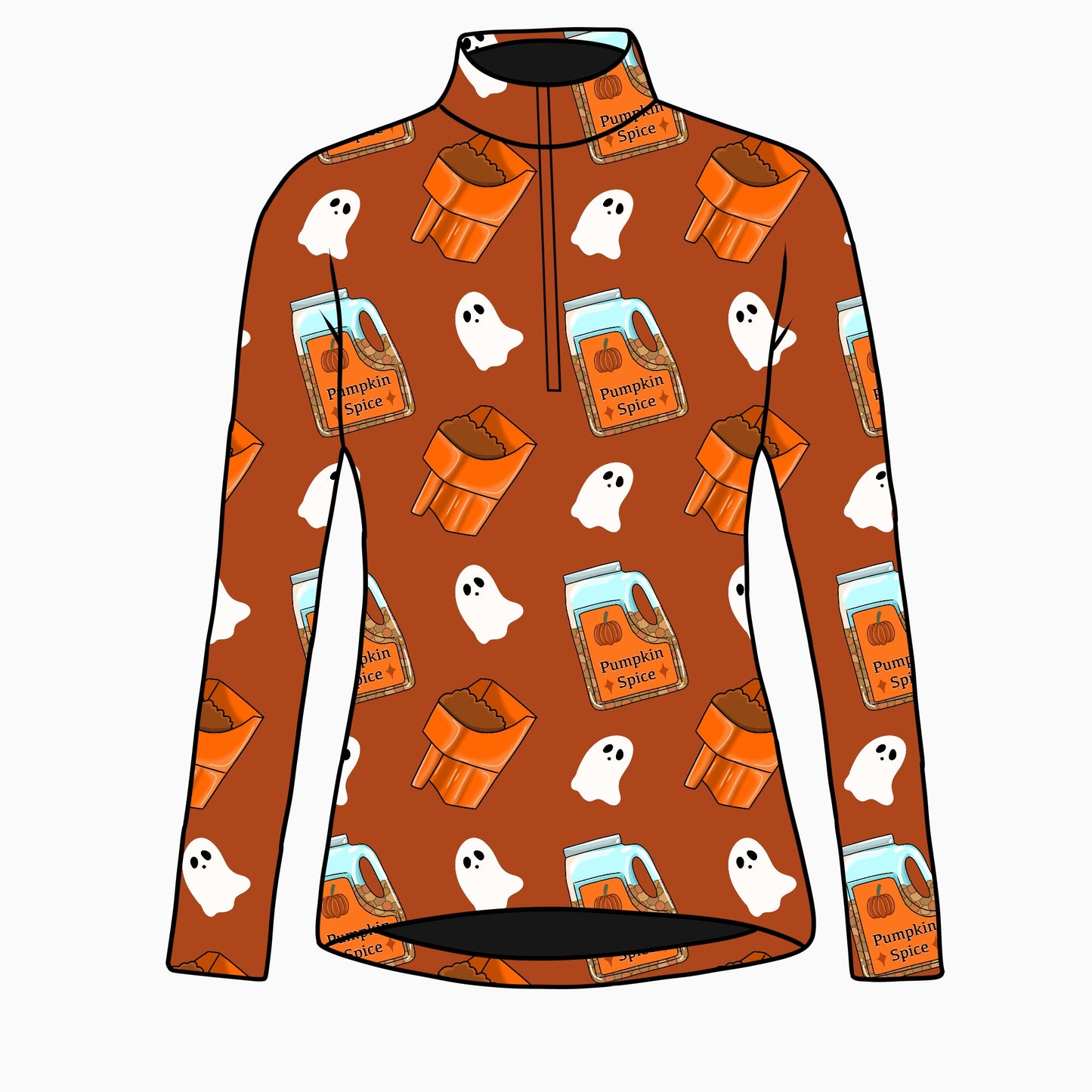 PREORDER pumpkin spice long sleeve quarter zip