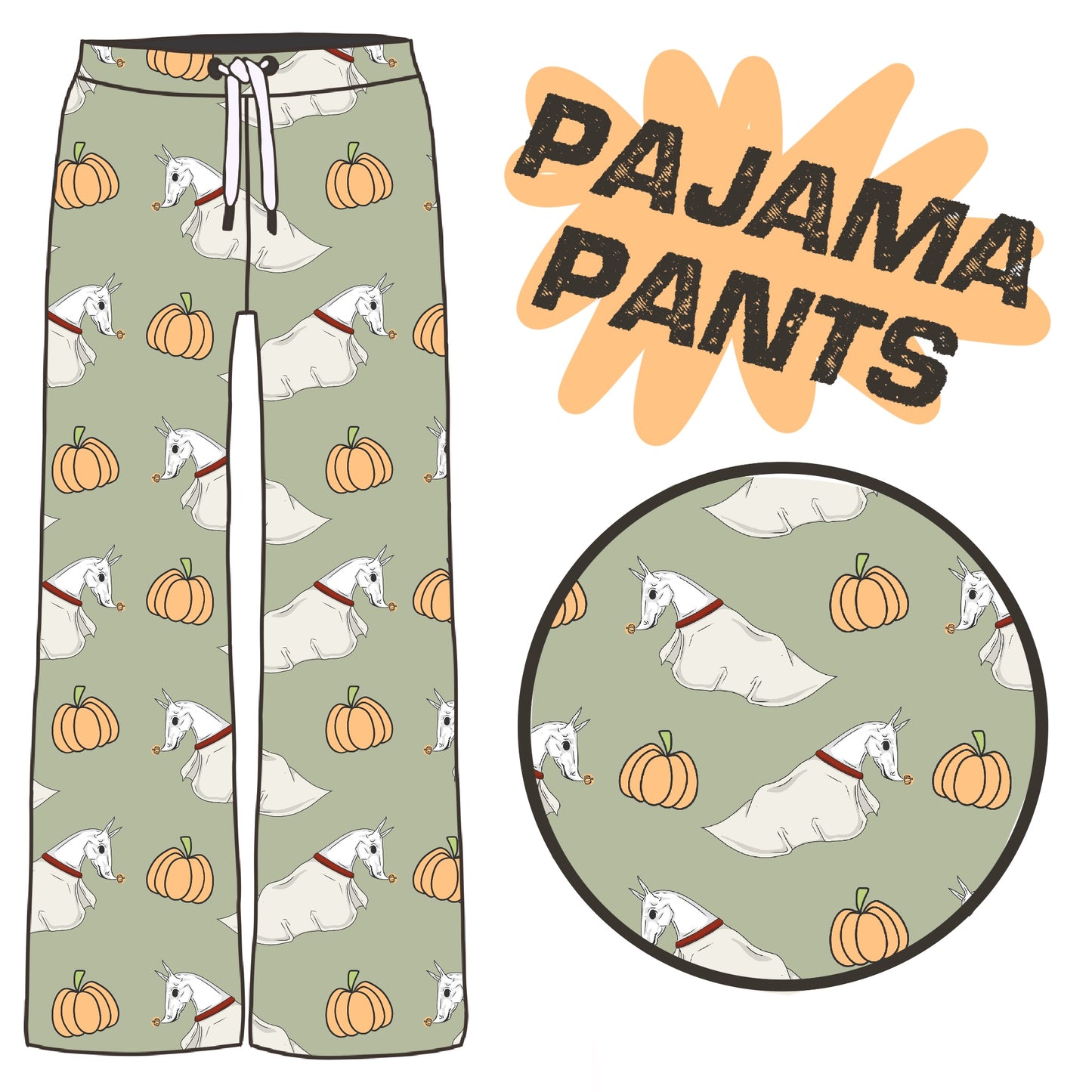 PREORDER ghost and pumpkins pj pants