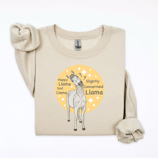 PREORDER concerned llama crewneck sweatshirt