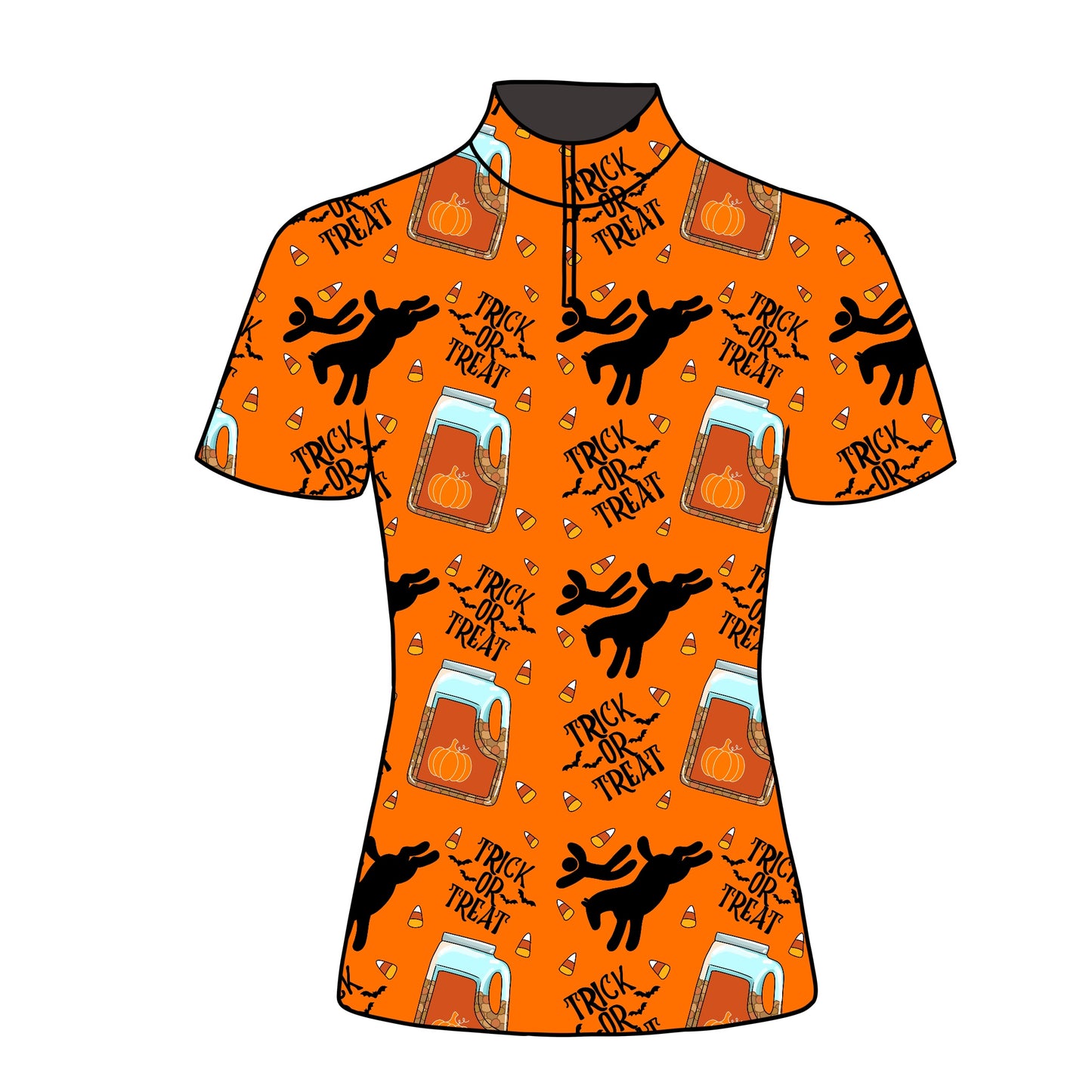 PREORDER trick or treat short sleeve quarter zip