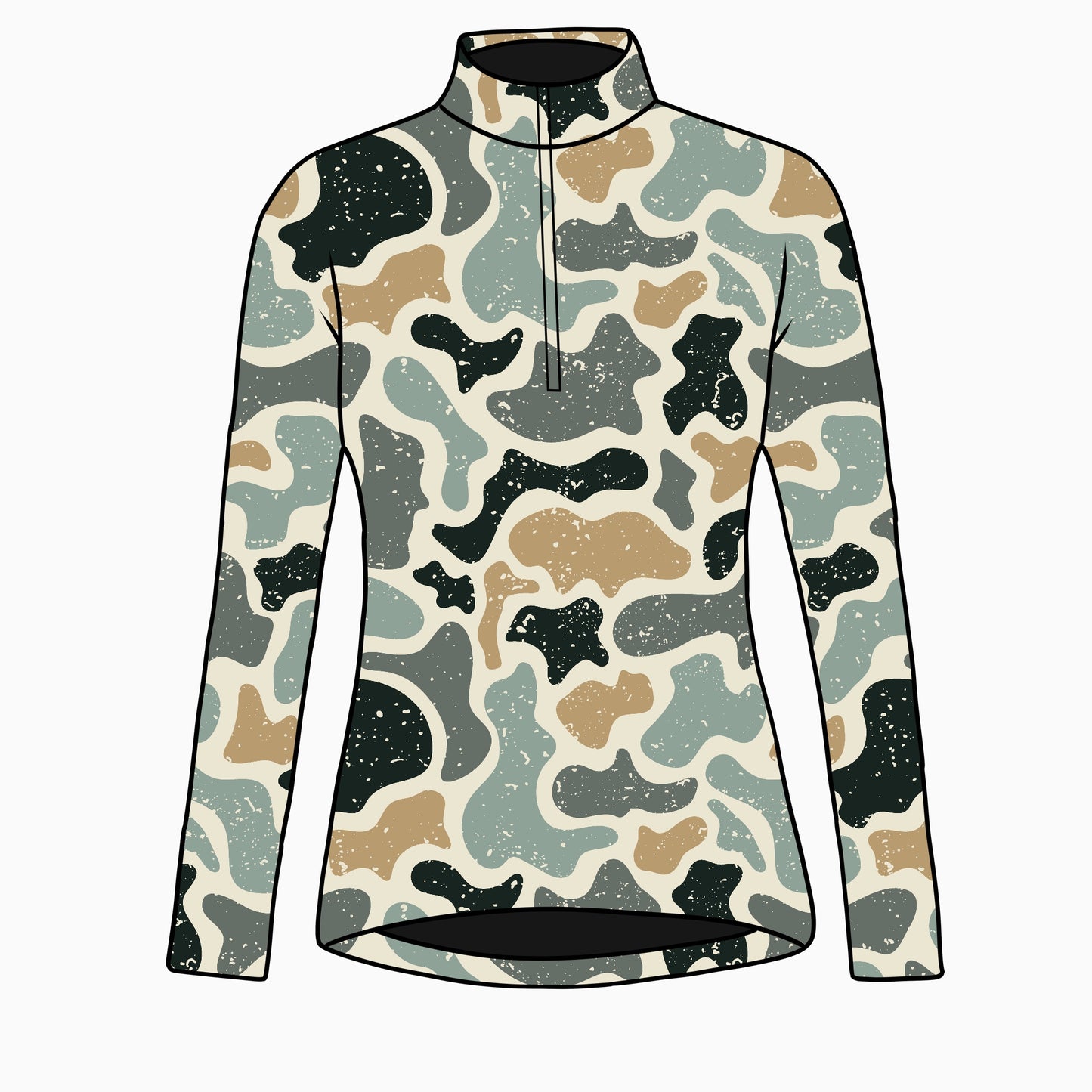 PREORDER camo 4 long sleeve quarter zip