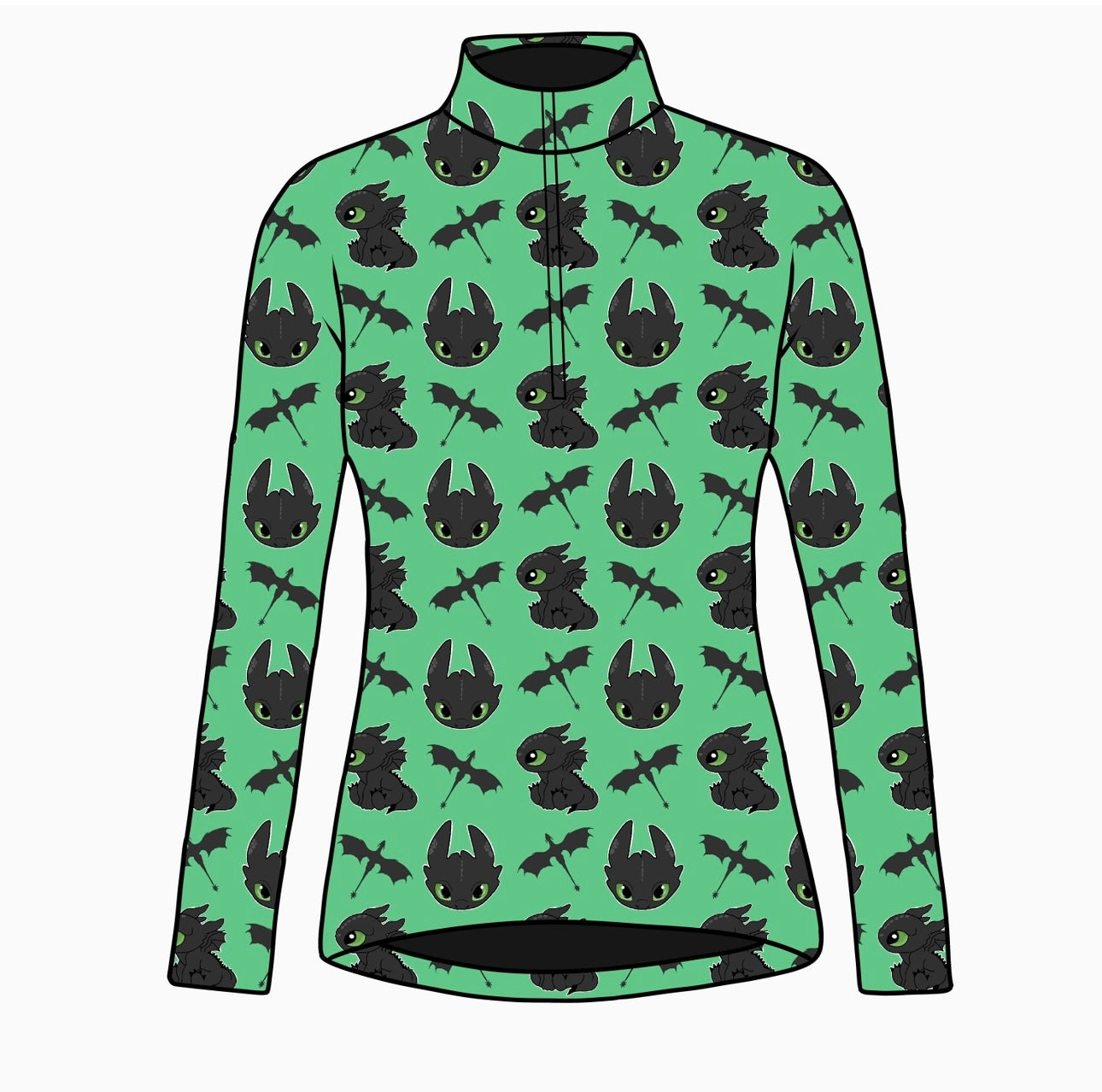 PREORDER Toothless long sleeve quarter zip