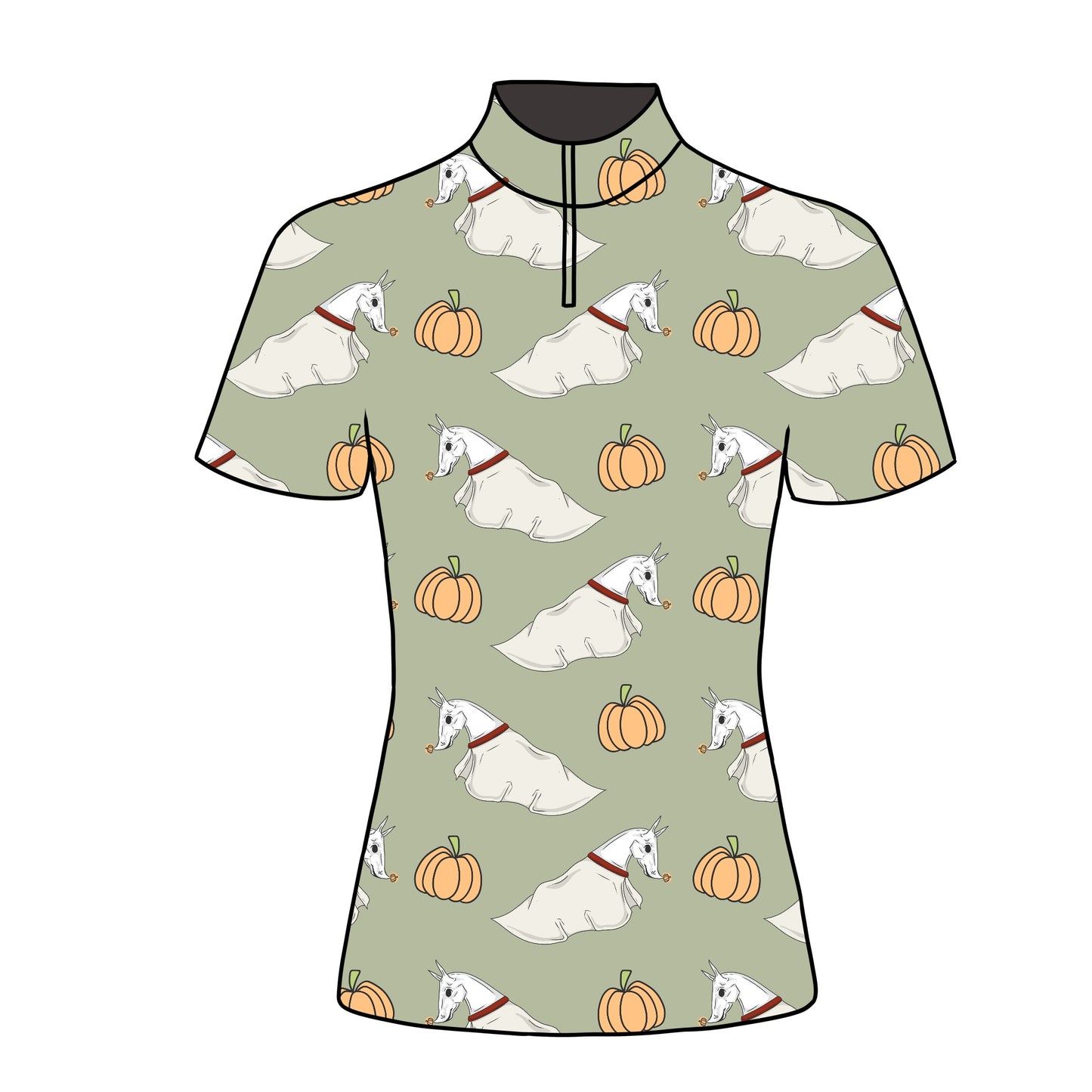 PREORDER ghost and pumpkins short sleeve quarter zip