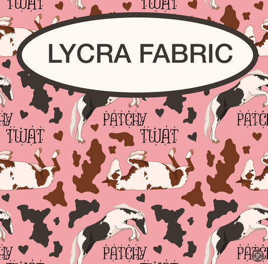 PREORDER patchy twat Lycra (4 way stretch) fabric 1 yard PRECUT