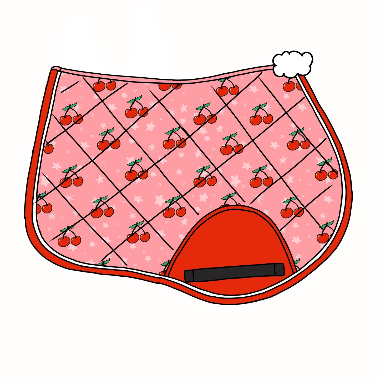 PREORDER cherry saddle pad