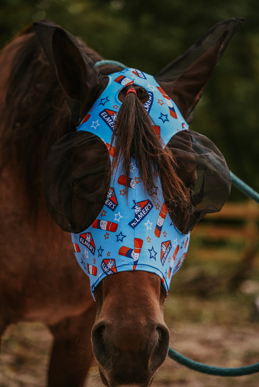 Glue stick Lycra fly mask