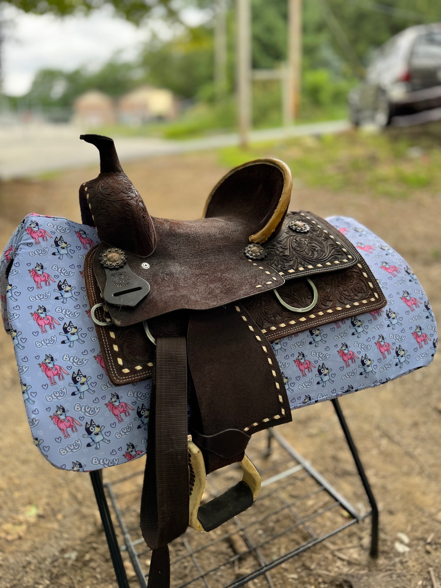 Blue dog western saddle pad COVER