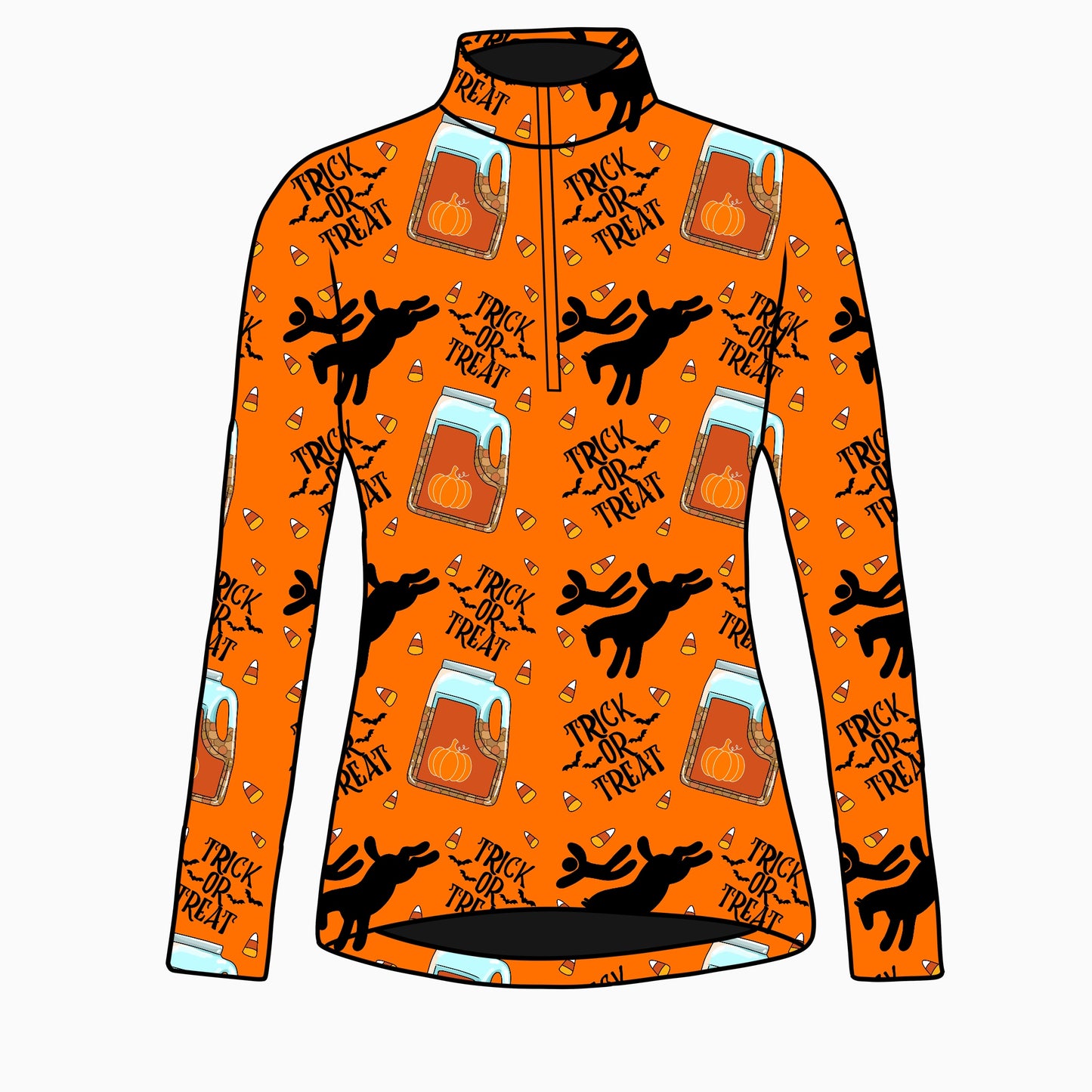 PREORDER trick or treat long sleeve quarter zip