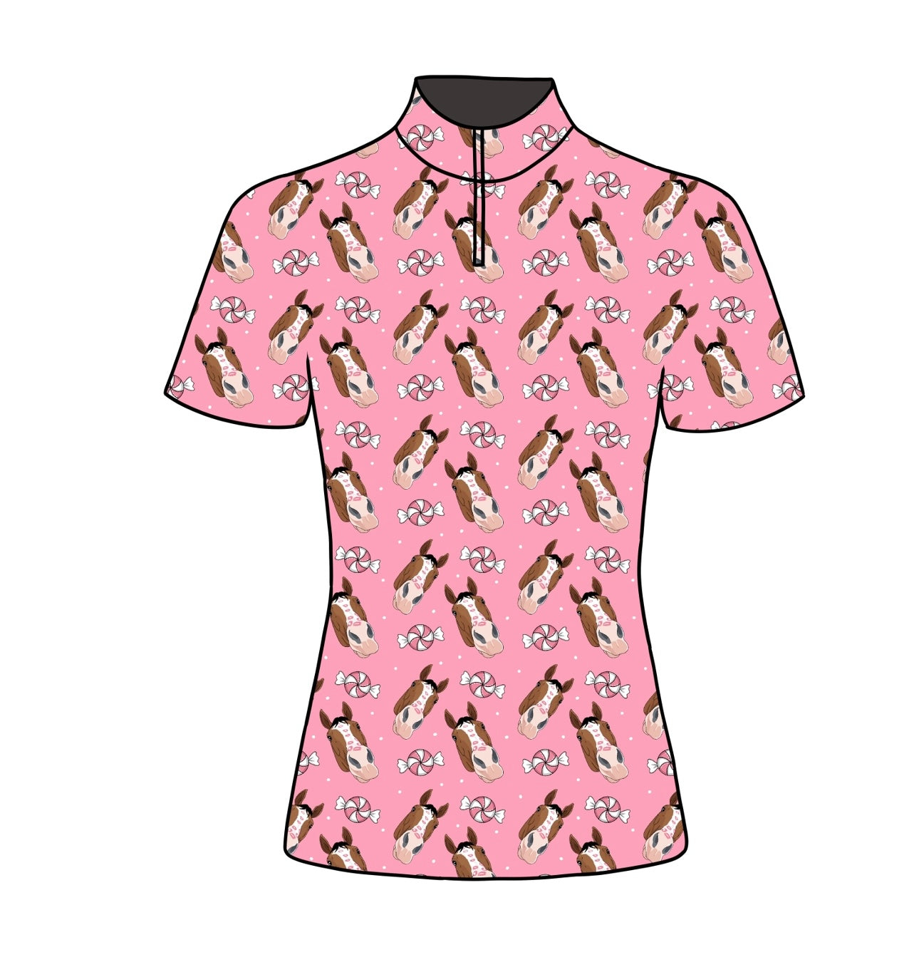 PREORDER Peppermint kisses short sleeve quarter zip