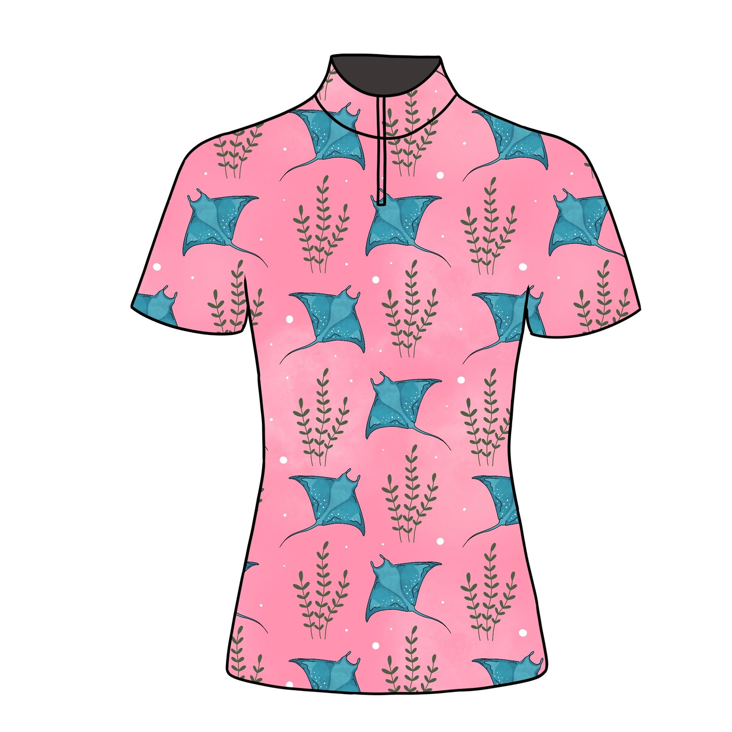 PREORDER manta ray short sleeve quarter zip