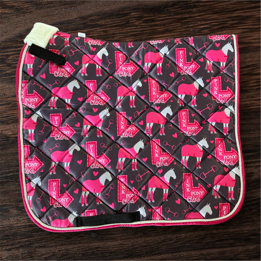 Pink pony club dressage saddle pad