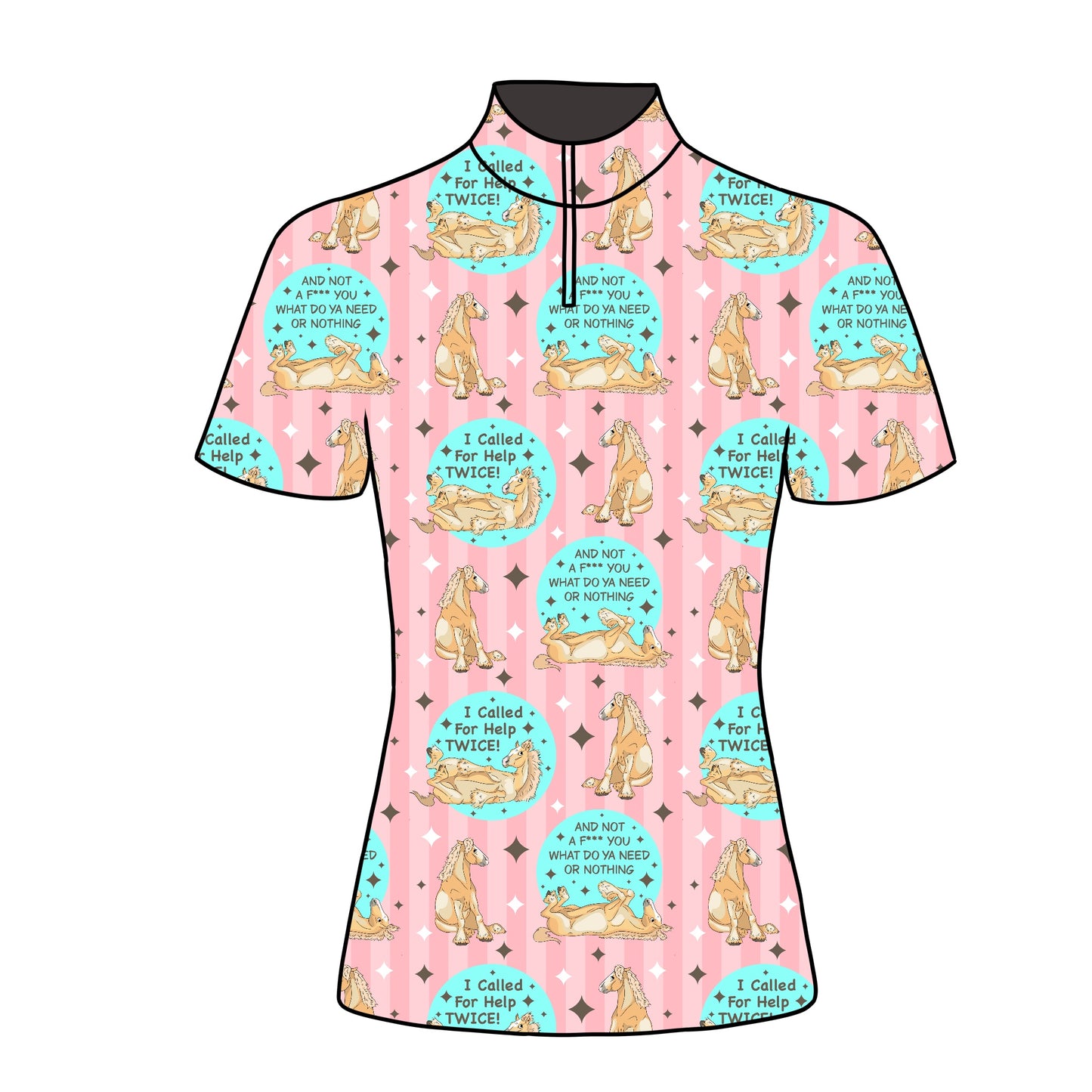 PREORDER I called for help twice short sleeve quarter zip