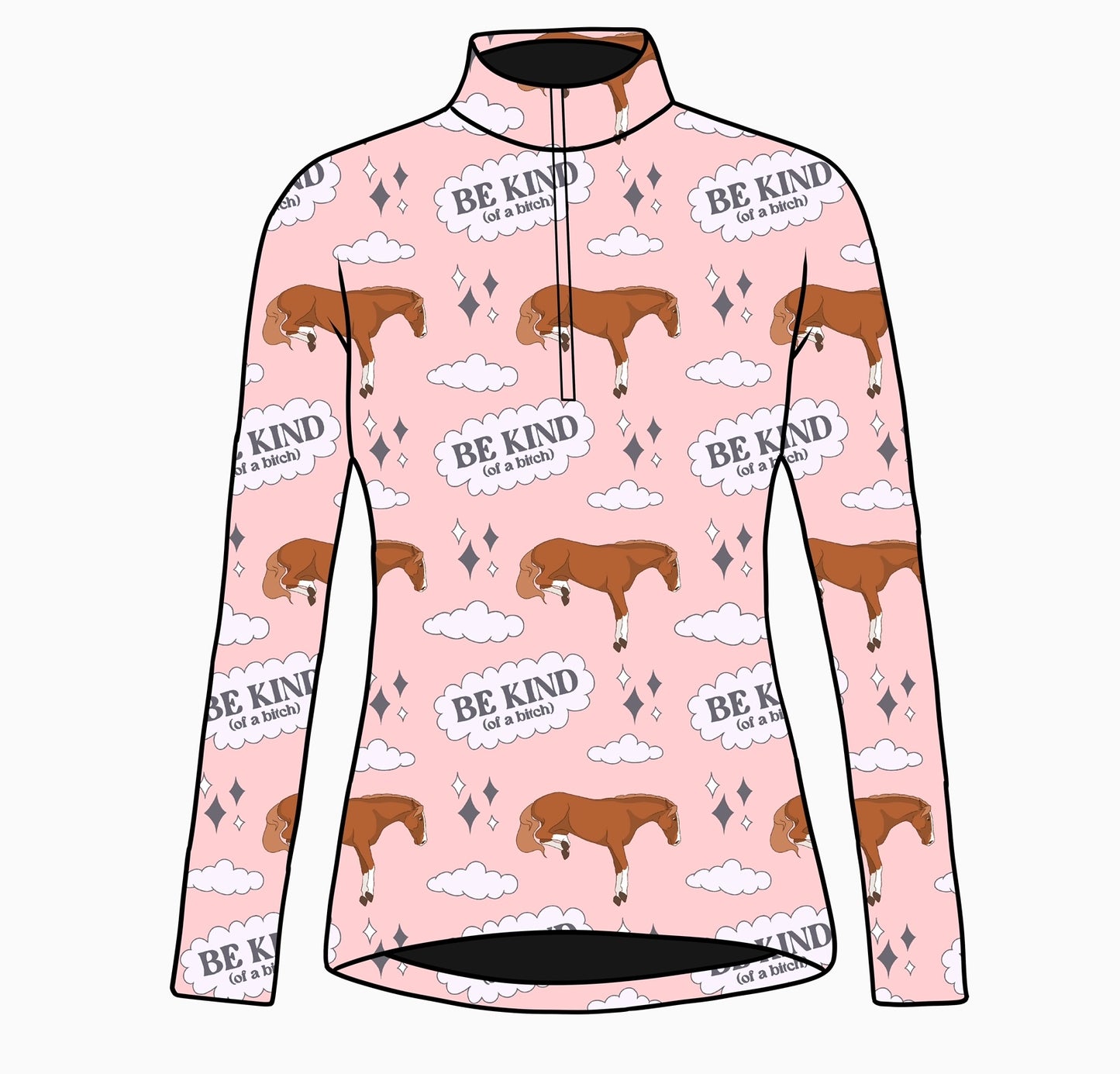 PREORDER Kind of a B**** pink long sleeve quarter zip