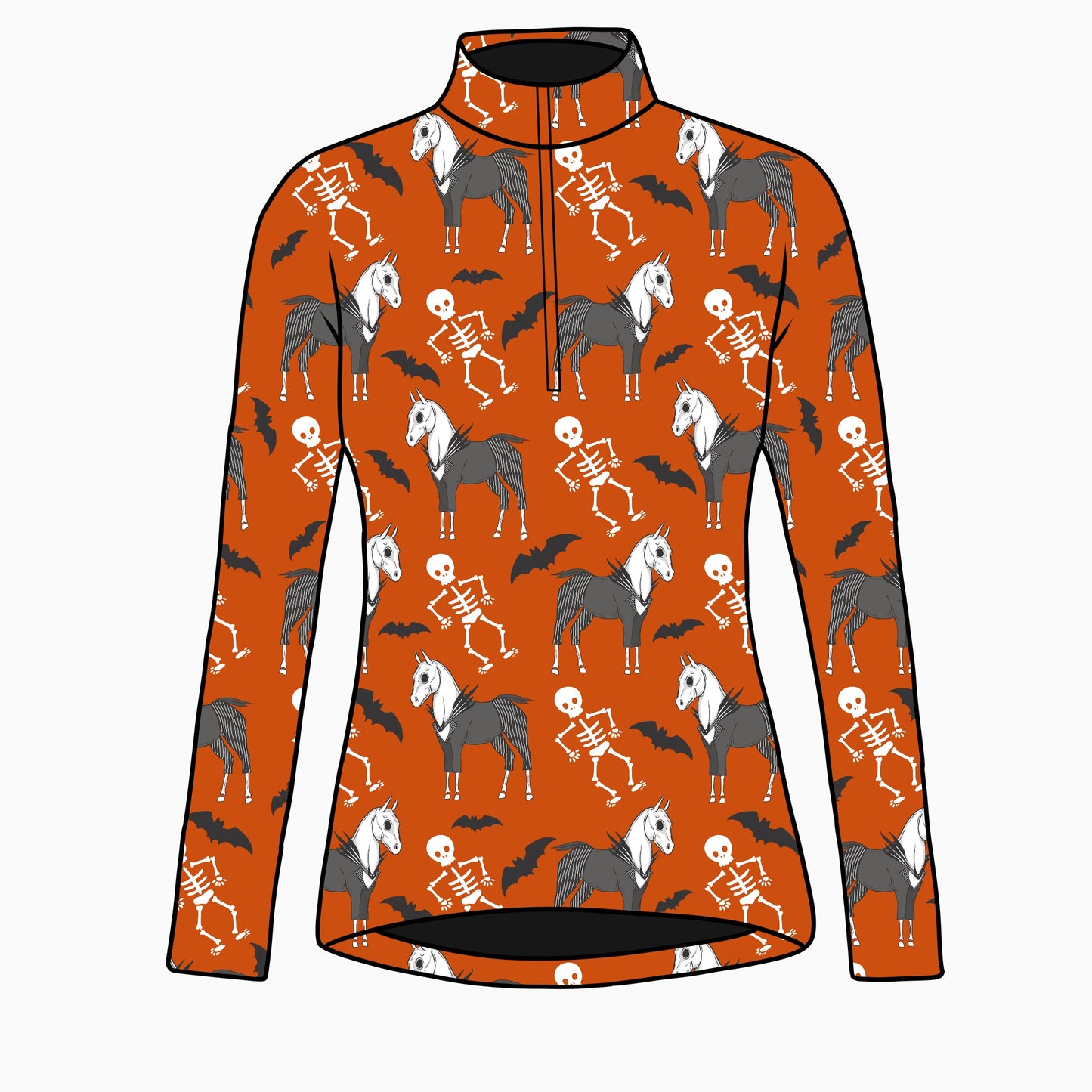 PREORDER Halloween skeletons long sleeve quarter zip