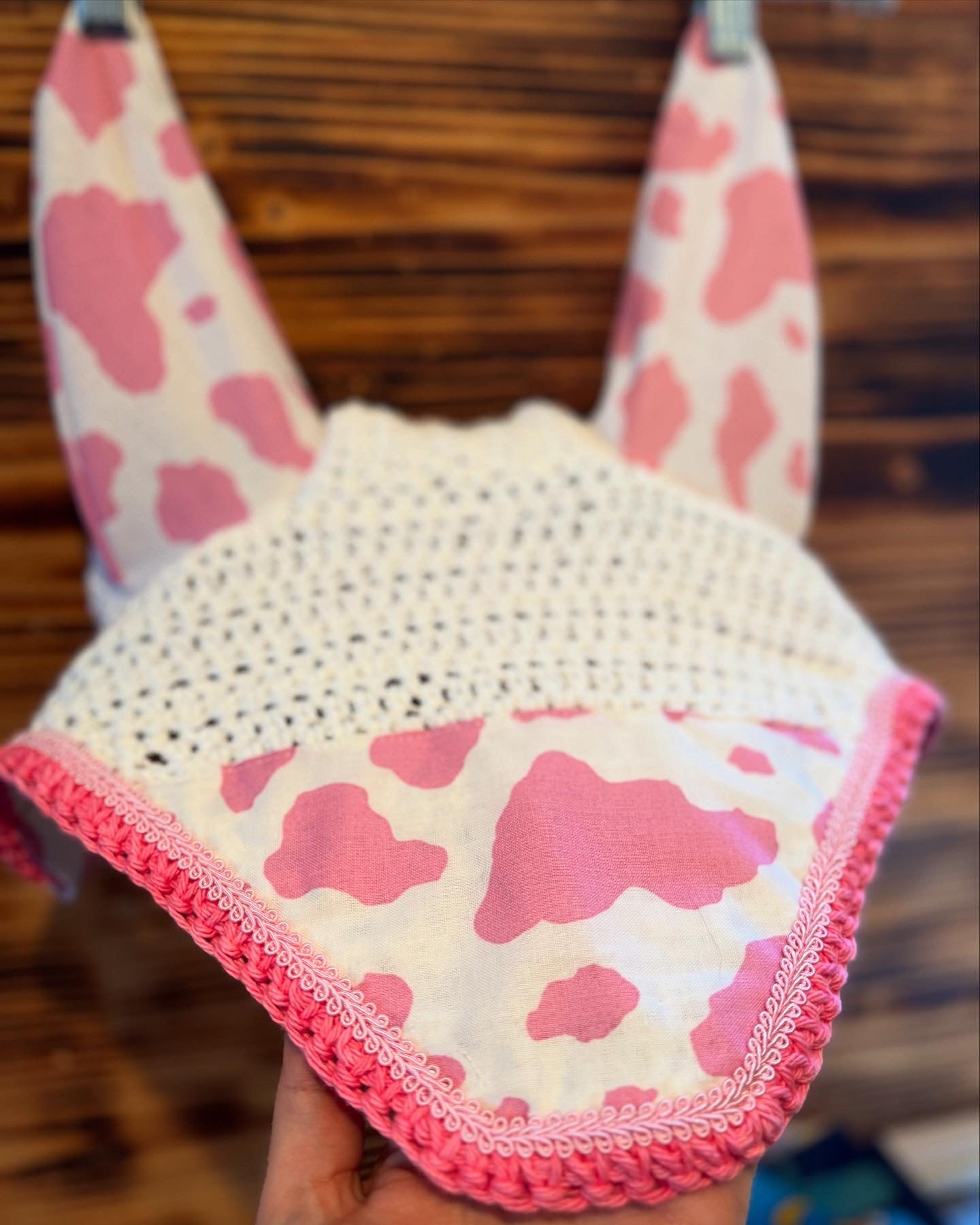 Pink cow fly bonnet