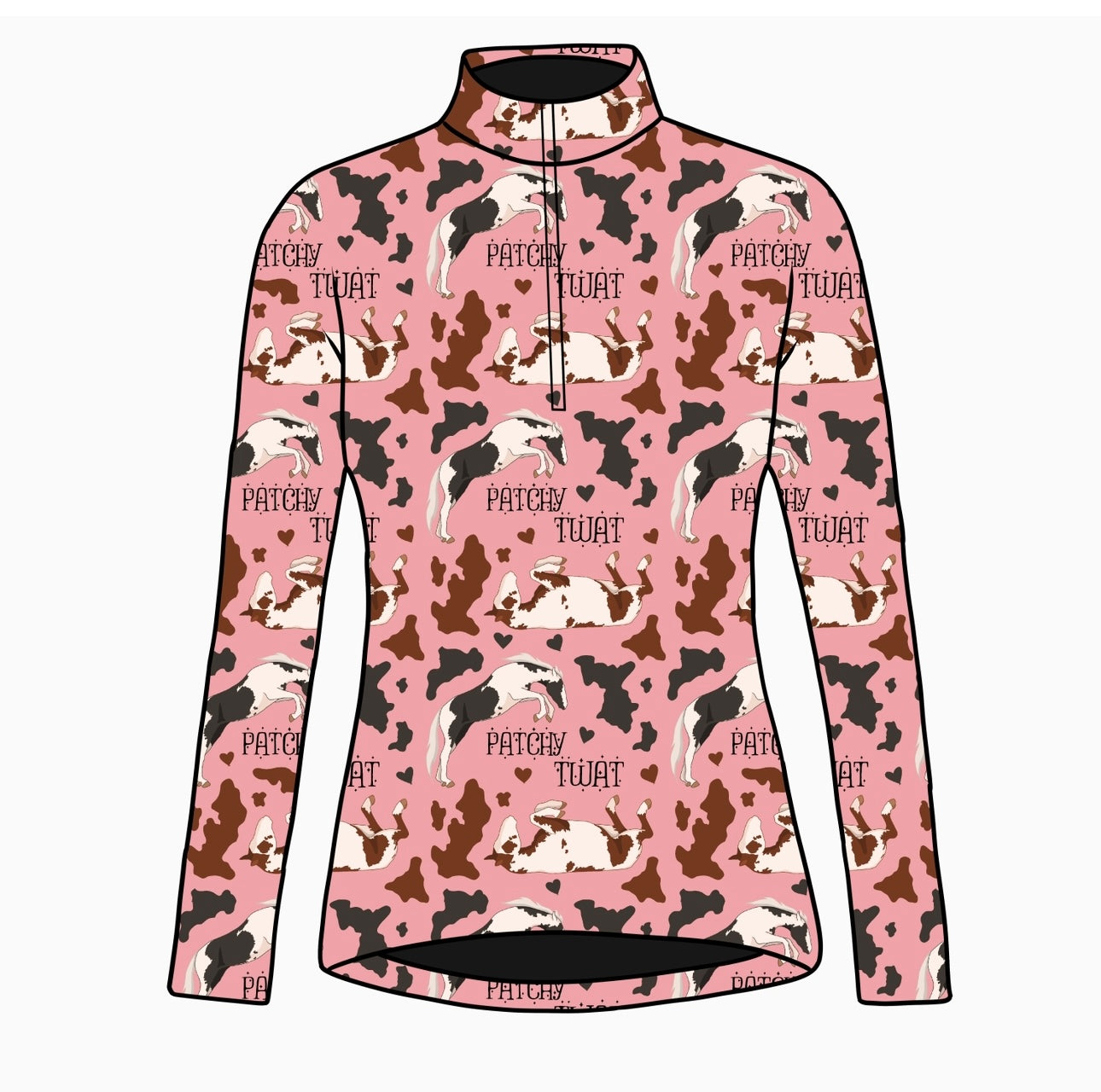 PREORDER Patchy twat long sleeve quarter zip