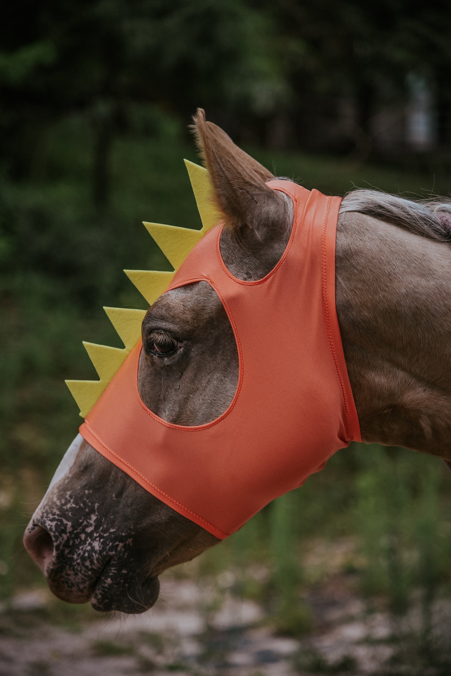 Orange Dino costume mask