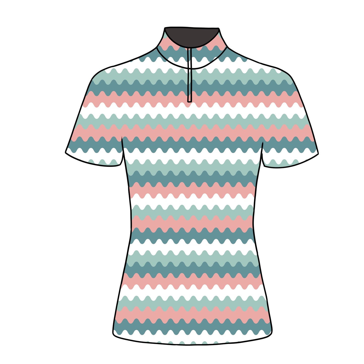 PREORDER chevron short sleeve quarter zip