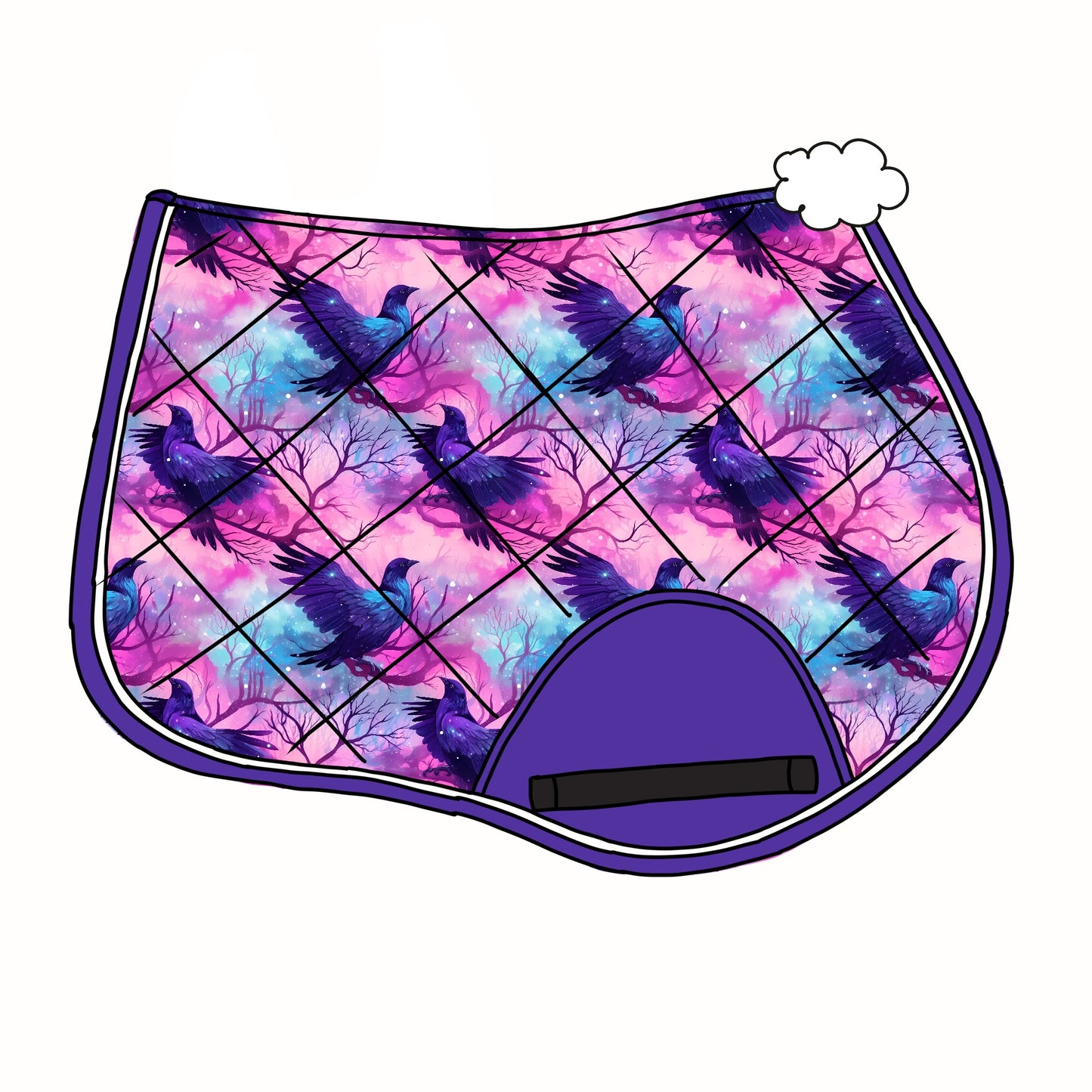PREORDER pastel crows saddle pad
