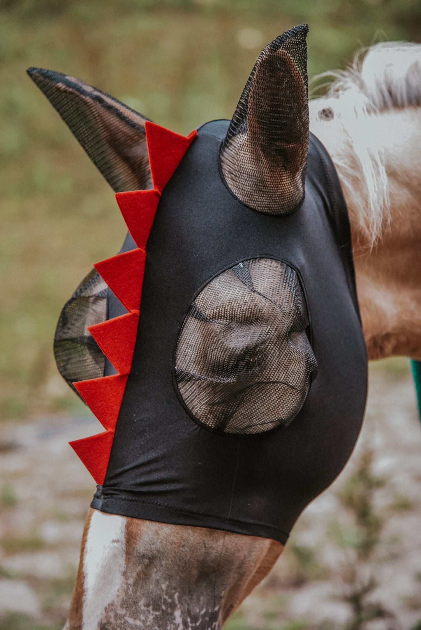 Black Dino fly mask