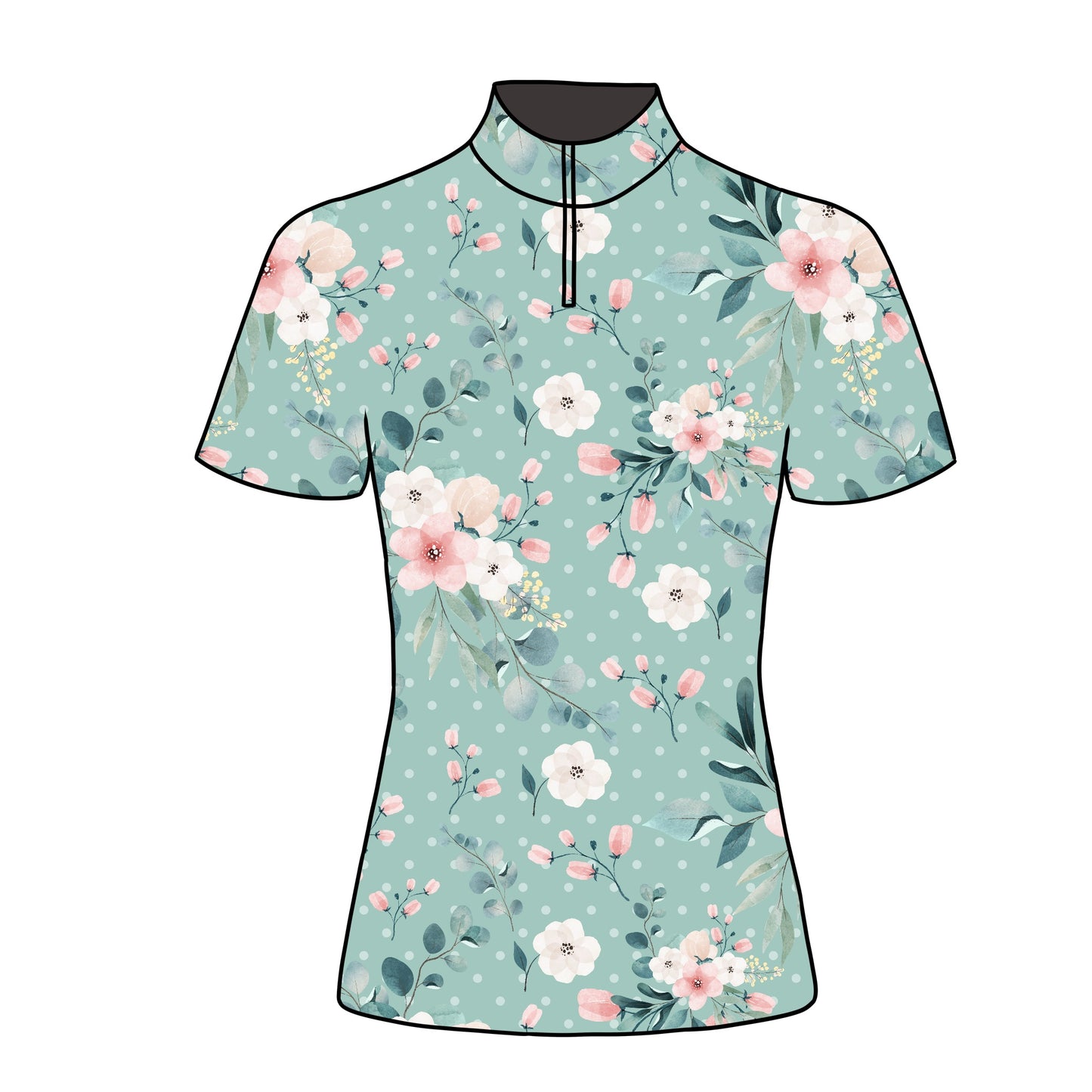 PREORDER floral 2 short sleeve quarter zip