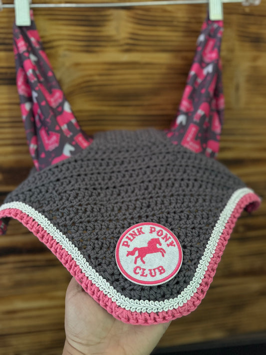 Pink pony club bonnet