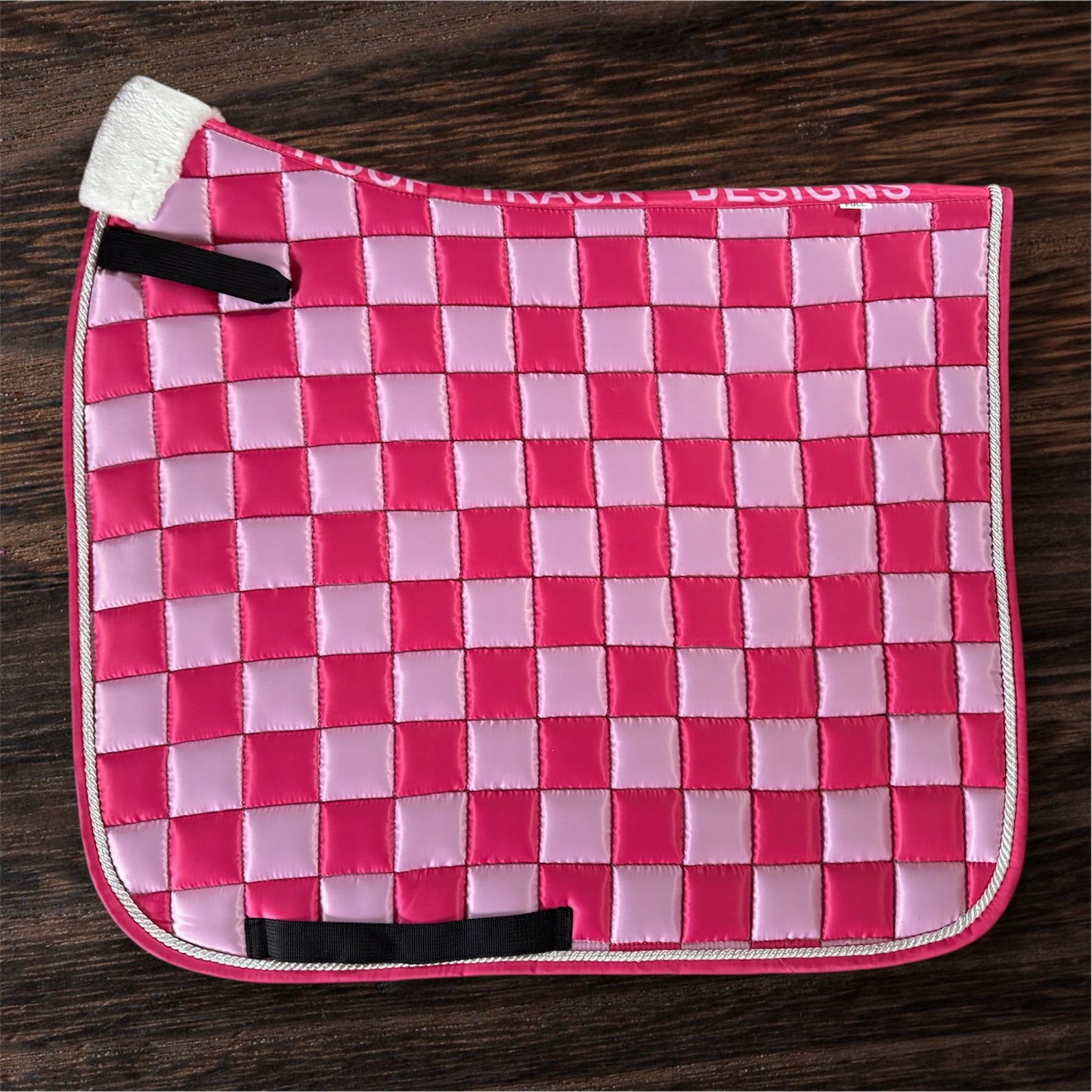PREORDER Pink checker saddle pad