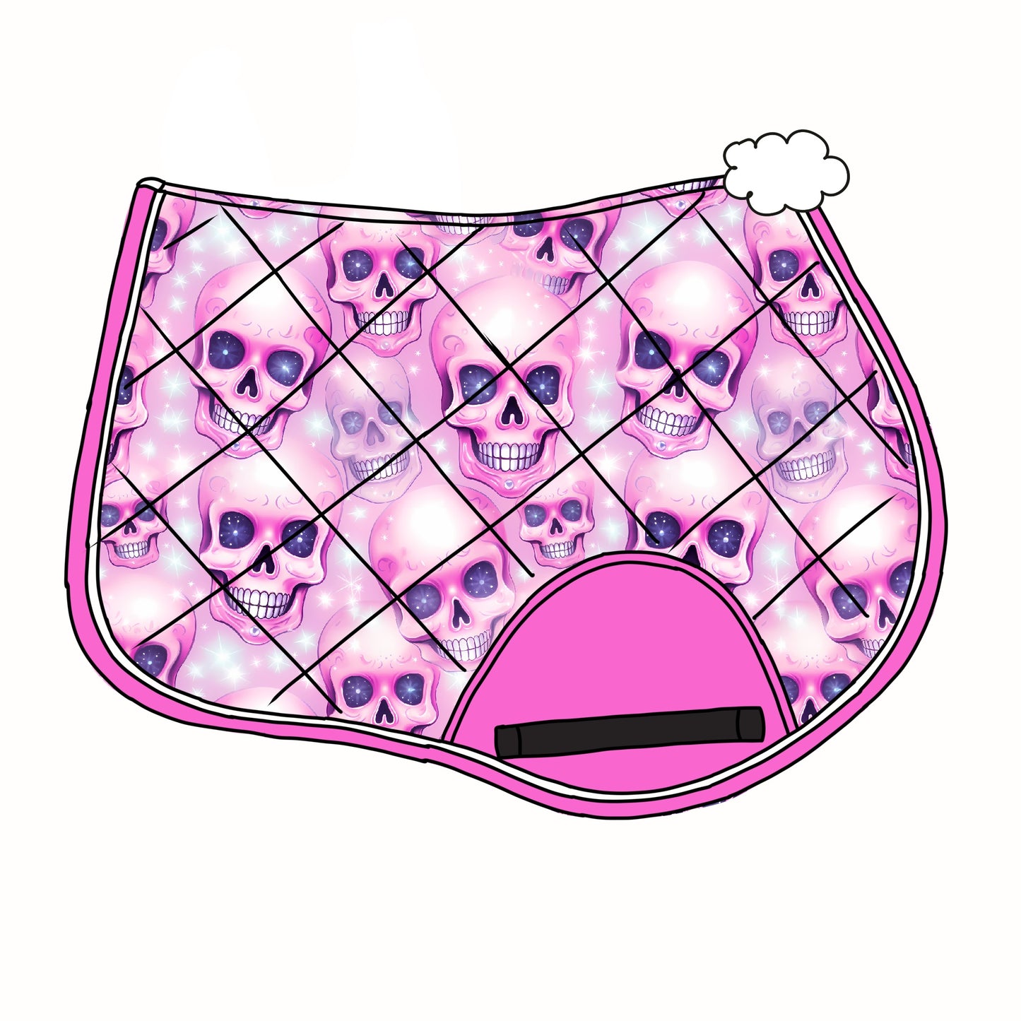 PREORDER pastel skulls saddle pad