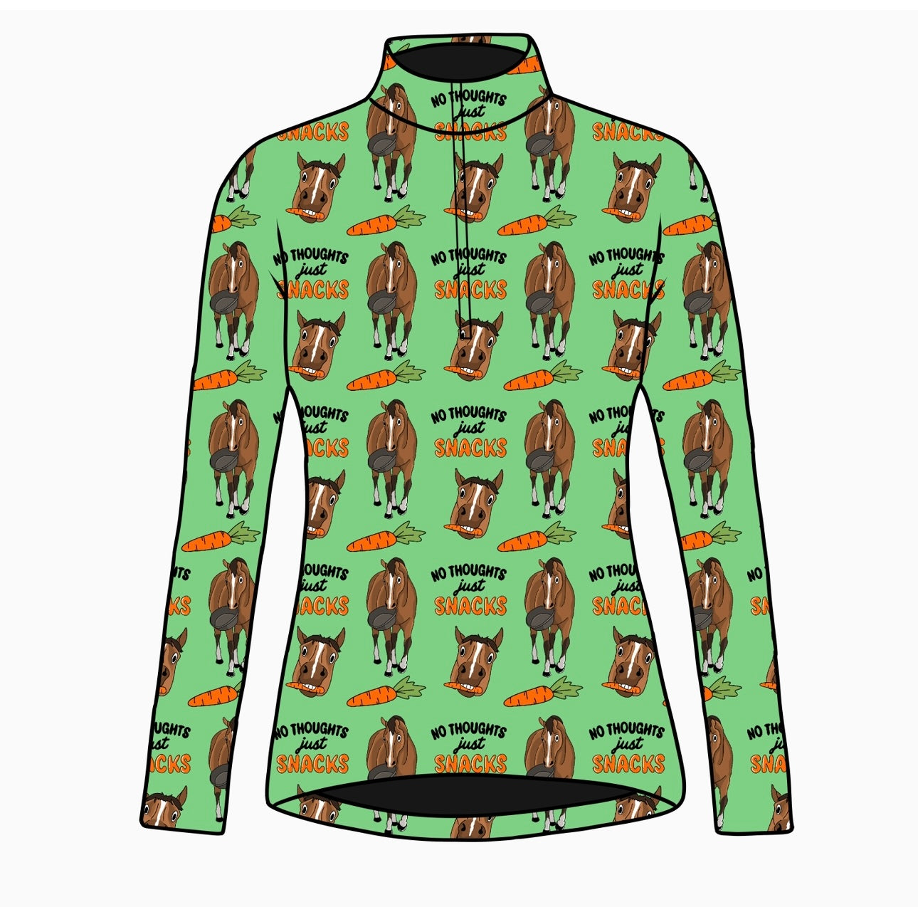 PREORDER Just snacks long sleeve quarter zip