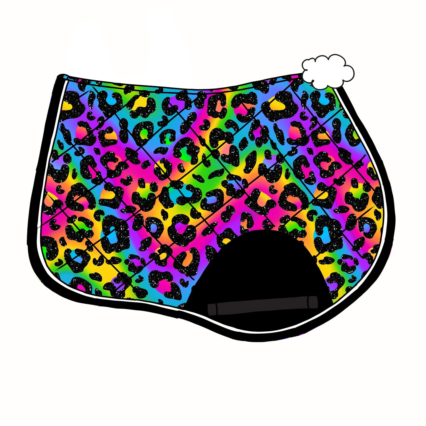 PRE ORDER rainbow cheetah saddle pad jump/dressage