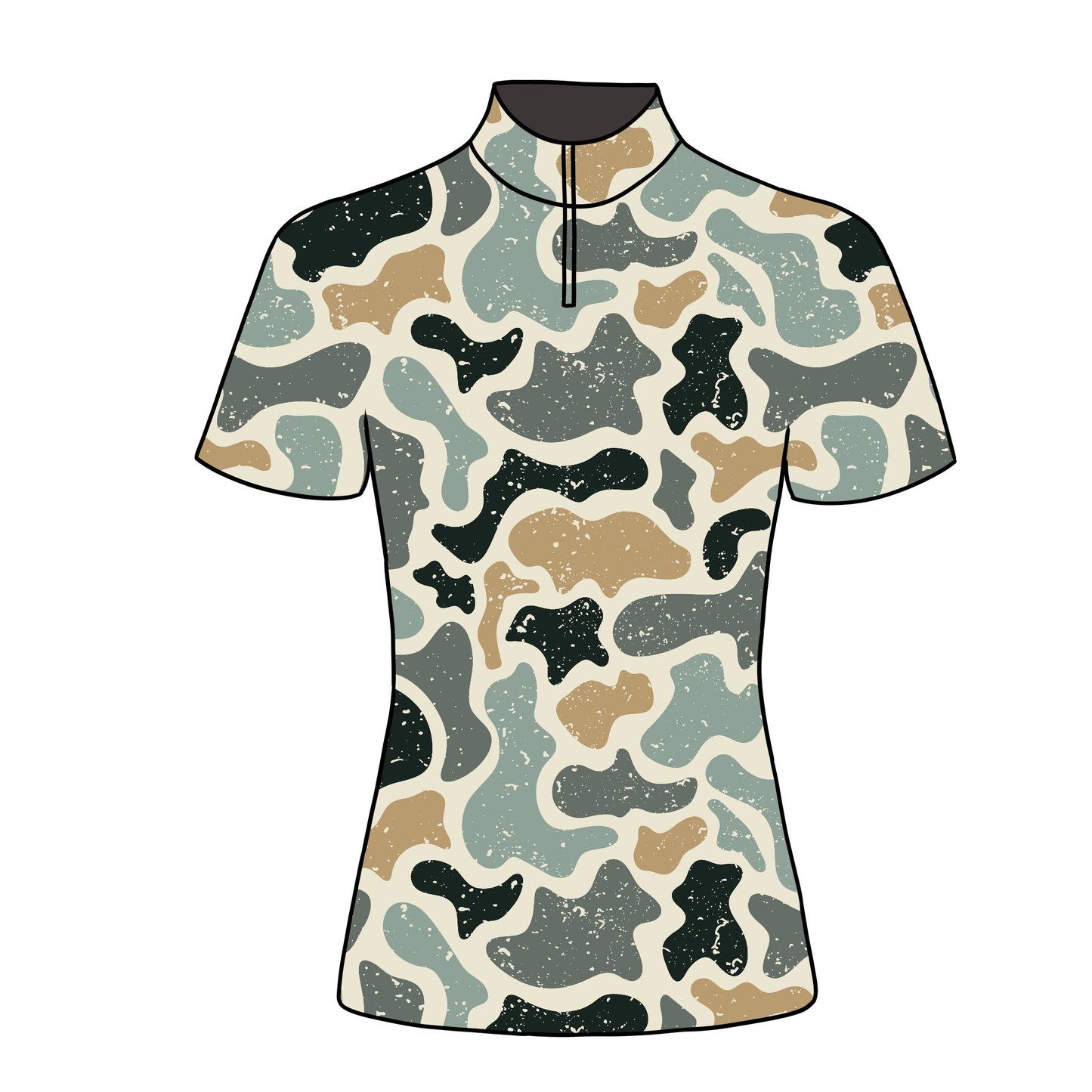PREORDER camo 4 short sleeve quarter zip
