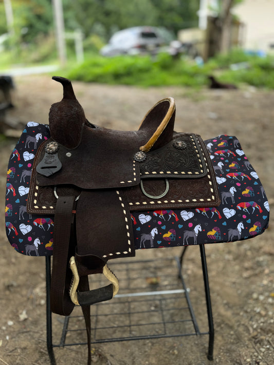 Halloween horses western saddle pad COVER