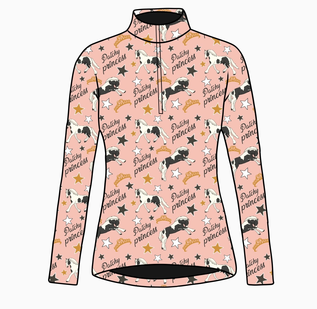 PREORDER Patchy princess long sleeve quarter zip