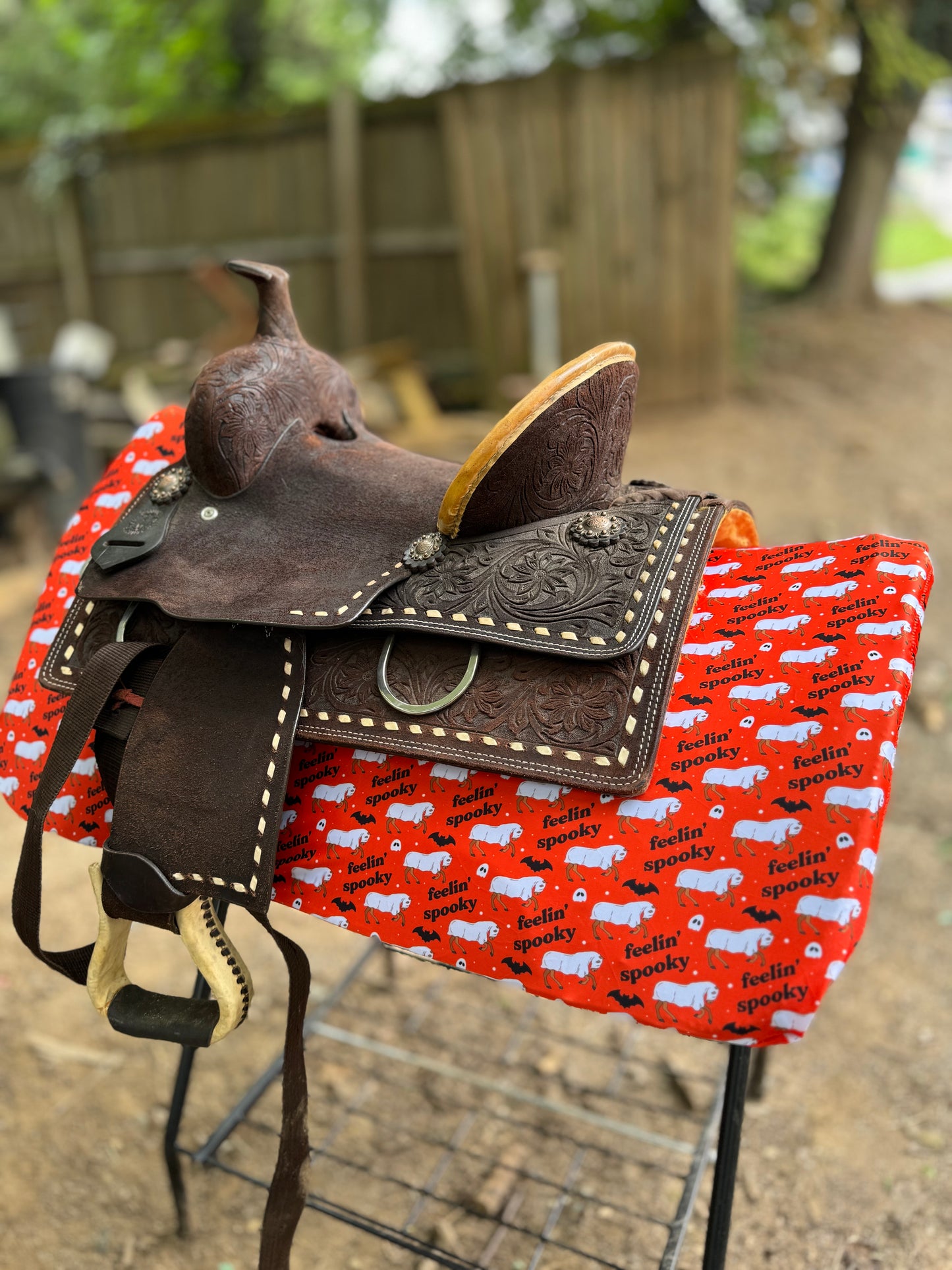 Feeling spooky western saddle pad COVER